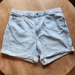 Mango Light Wash Jean Shorts